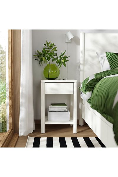 erorex Bedside table, off-white, 40x40x59 cm