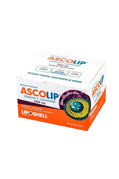 ASCOLIP Vitamina C Lipozomala 1000 mg LIPOSHELL®, cu aroma de coacaze (30 pli...