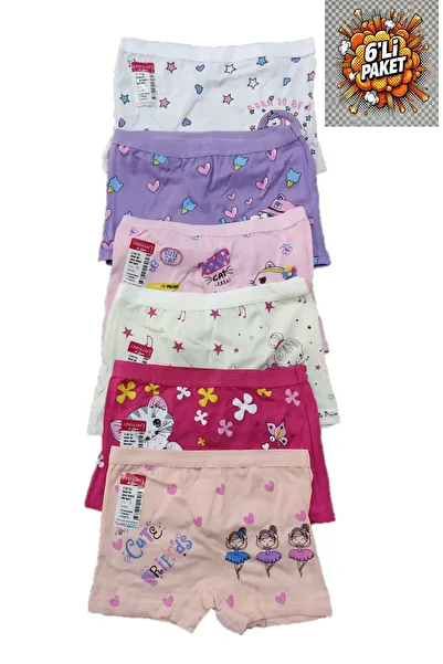 Pardon Girl's Jacquard Printed Short 6 Pieces
