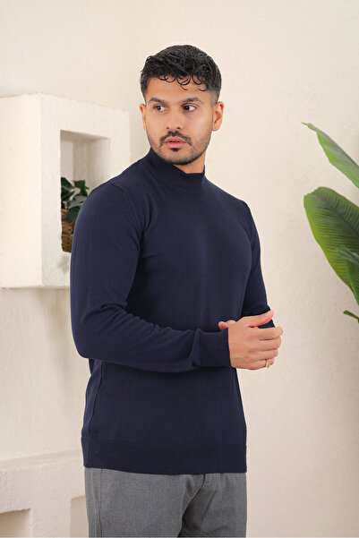 İDS COLLECTİON Erkek Yarım Balıkçı Boğazlı Yaka Triko Kazak