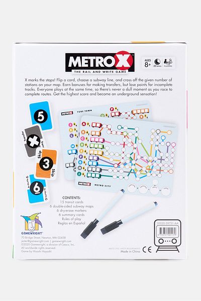Gamewright Metro X The Rail And Write Game, Blue Combo