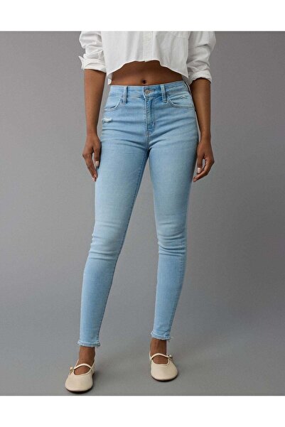 AMERICAN EAGLE بنطلون جينز ضيق بخصر مرتفع من AE Next Level