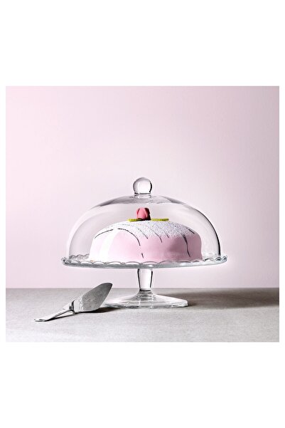 erorex Serving stand with lid, clear glass, 29 cm