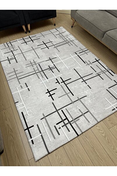 GÖRKEM PAZARLAMA Lastikli Mikro Polar Halı Örtüsü - Yıkanabilir - Dijital Bas...