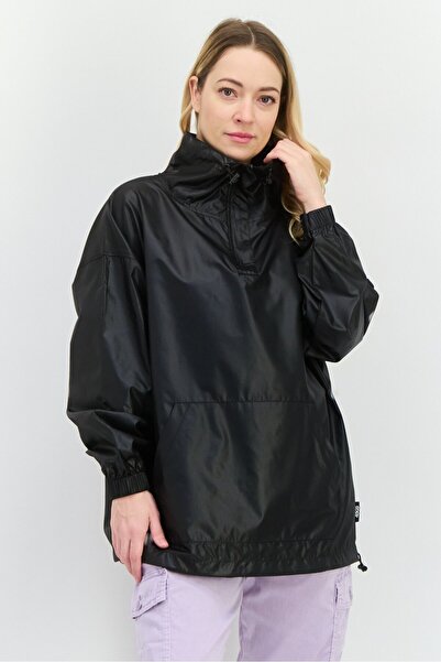 Asos 4505 سترة نسائية مقاومة للرياح بسحاب كامل، باللون الأسود