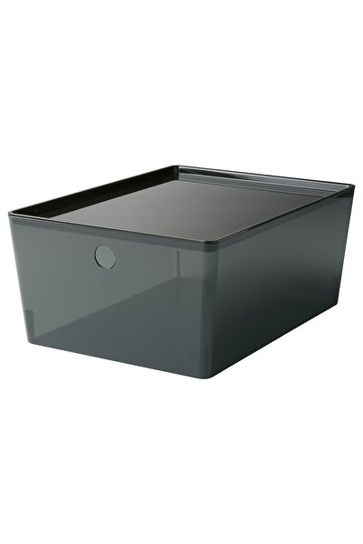 Generic صندوق مع غطاء، شفاف أسود، 26x35x15 سم