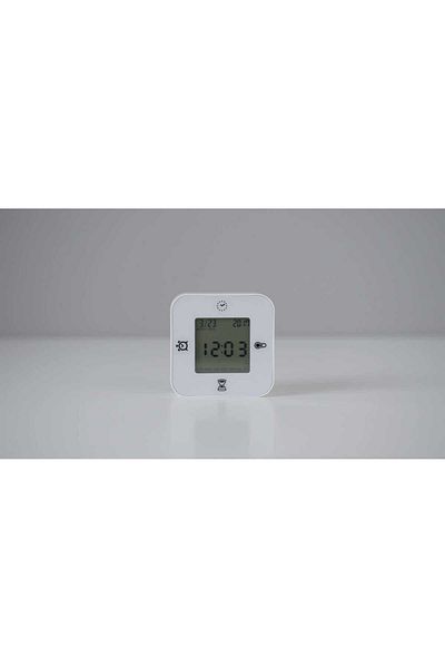 erorex Clock/thermometer/alarm/timer, white, 7x7 cm