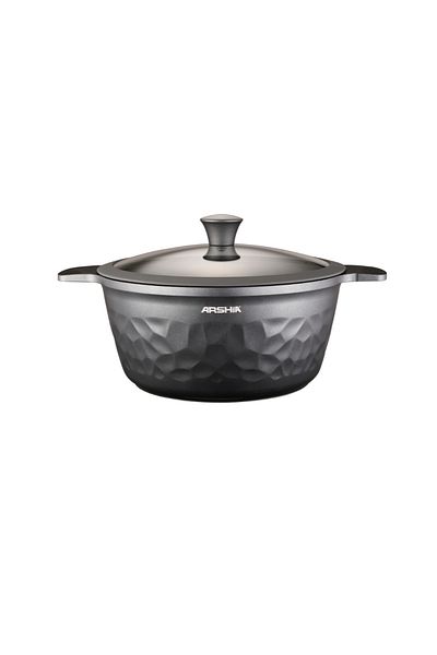 Arshia High Quality Luxury Pot With Lid. Capacity 20cm, Black Colour