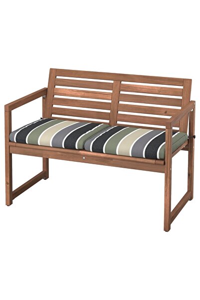 Generic Bench with backrest, outdoor, light brown stained/Frösön/Duvholmen st...