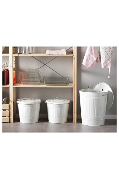 erorex Bin with lid, white, 40 l