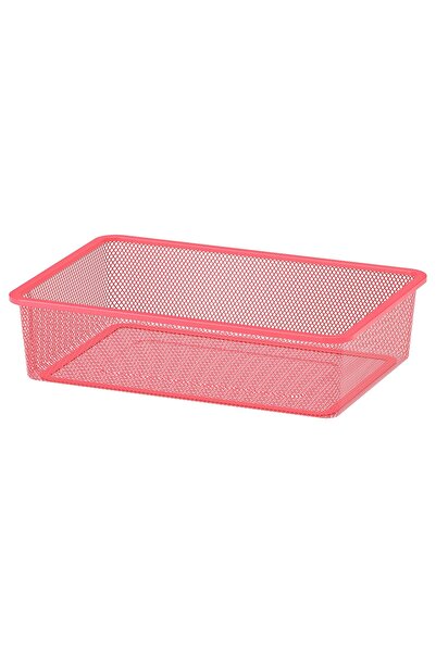erorex Mesh storage box, light red, 42x30x10 cm