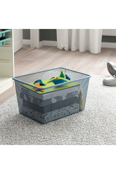 erorex Mesh storage box, grey-blue, 42x30x23 cm