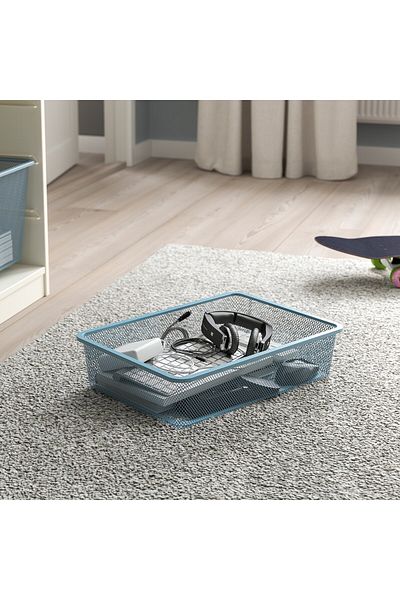 erorex Mesh storage box, grey-blue, 42x30x10 cm