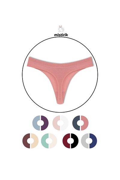 MİSTİRİK Paulo Model Corded String Βαμβακερό στρινγκ Εύκαμπτο μοντέλο Παστέλ Ροζ Χρώμα