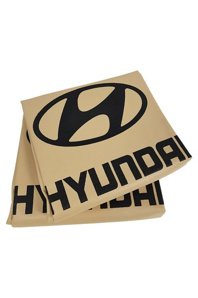 Hyundai غطاء مقعد السيارة، غطاء حماية مقعد السيارة من الغبار والأوساخ، لطقم مقعد مكون من قطعتين باللون البيج