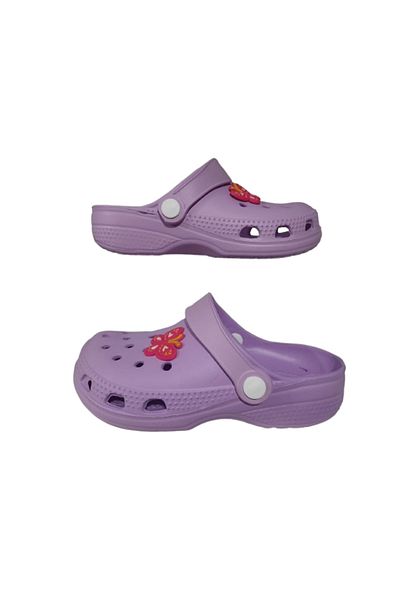 Akım Baby Kids Lilac Colorful Flower Figured Anti-Slip Orthopedic Sandals Slippers