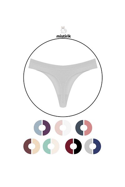 MİSTİRİK Paulo Model Corded String Βαμβακερό στρινγκ Εύκαμπτο μοντέλο Γκρι Χρώμα