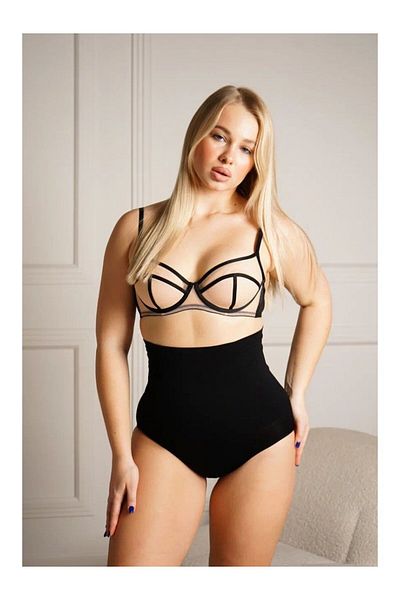 MİSTİRİK Biloba Waist Slimming Extra Tight Slip High Waist Corset Black Color098
