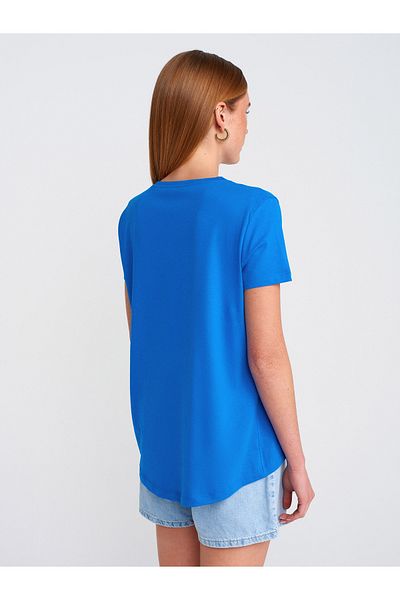 Dilvin 3471 Crew Neck Basic T-Shirt-Dark Saks