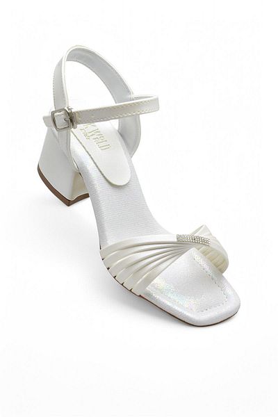 ayakkabiburada 352 Evening Dress Girls' Heeled Shoes Stoned Open Girls' Engagement Evening Dress Shoes