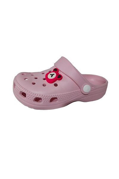 Akım Baby Kids Pink Color Teddy Bear Figured Anti-Slip Orthopedic Sandals Slippers