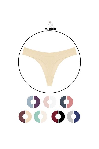 MİSTİRİK Paulo Model Corded String Βαμβακερό στρινγκ Ευέλικτο μοντέλο Χρώμα δέρματος