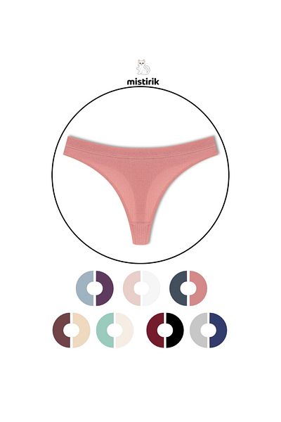 MİSTİRİK Paulo Model Corded String Βαμβακερό στρινγκ Εύκαμπτο μοντέλο Παστέλ Ροζ Χρώμα