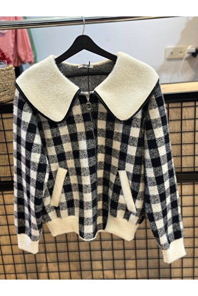 MODA VE DERYA Angora Baby Collar Coat
