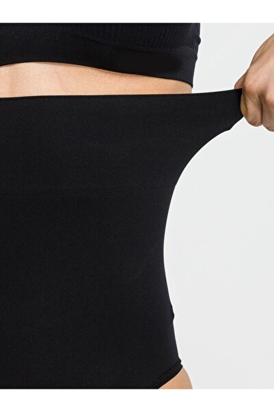 MİSTİRİK Biloba Waist Slimming Extra Tight Slip High Waist Corset Black Color098