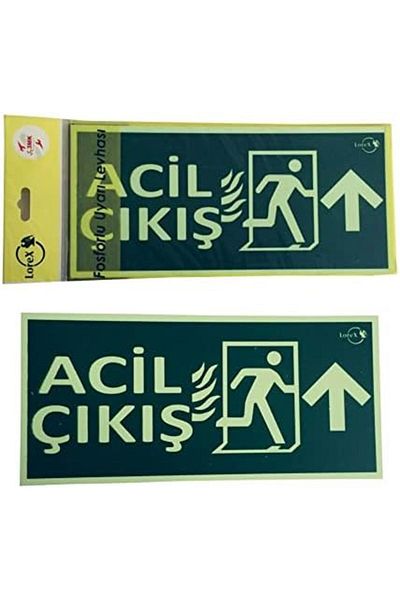 ÇAĞUR Çağur Lr-Fu Emergency-Exit Written Upward Arrow Directional Indicator Phosphorescent Directional Sign (1) Desingstor
