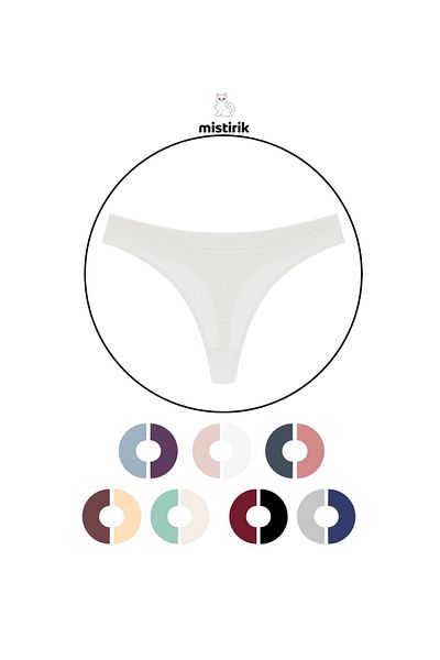 MİSTİRİK Paulo Model Corded String Βαμβακερό στρινγκ Εύκαμπτο μοντέλο Λευκό Χρώμα