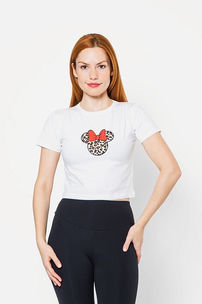 Sekizbiraltı Top crop alb cu imprimeu M. Mouse