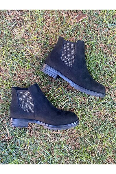 Pabuçhan Ayakkabı&Çanta Pabuçhan 0639 Taşlı Topuksuz Kadın Bot