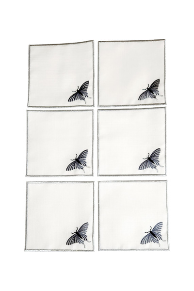 Nisahometeks 6 Adet Kare Klelebek Kokteyl Peçetesi Sunum Peçetesi Parti Peçetesi