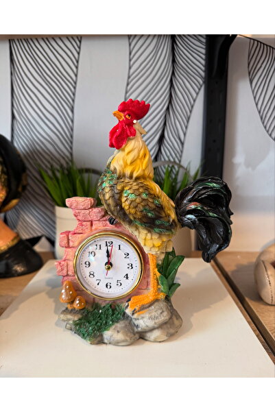 Atak Hediyelik Dekoratif horoz biblo saat polyester