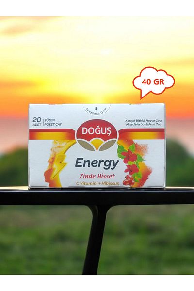 Doğuş Energy Vitamin C + Hibiscus 20 Cup Filtered Sachet Herbal Tea 40Gr