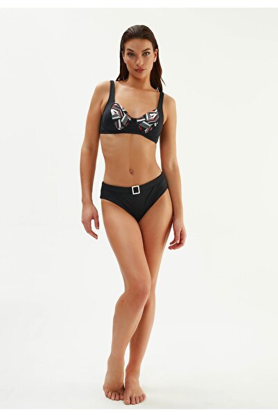 Eros Balenli ve Toparlayıcı Bikini Takım Siyah 2051ESBK