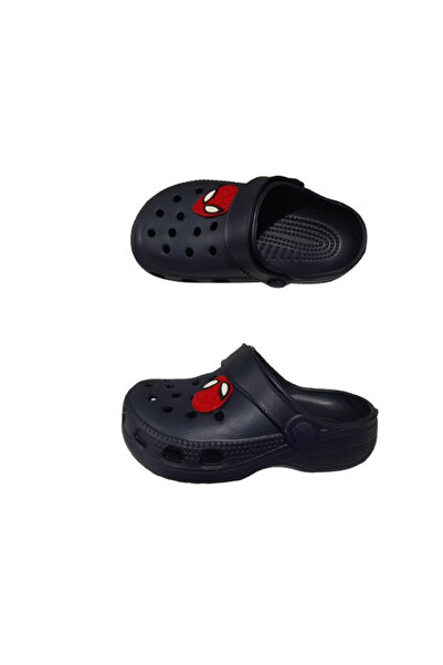 Akım Baby Kids Navy Blue Color Spiderman Figured Anti-Slip Orthopedic Sandals Slippers