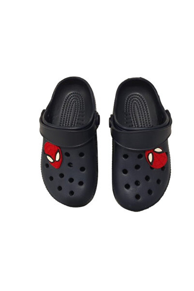 Akım Baby Kids Navy Blue Color Spiderman Figured Anti-Slip Orthopedic Sandals Slippers