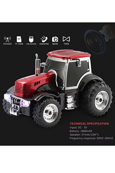 TECHNOMEN KIRMIZI Traktör Tasarım USB/FM Radyo Bluetooth Hoparlör Speaker