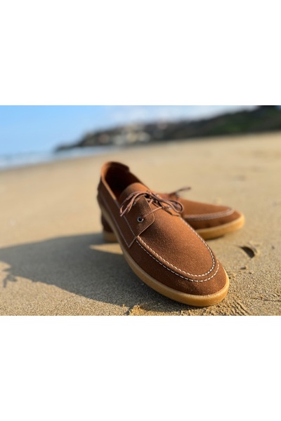 town walker Erkek Klasik Deri Espadril Ayakkabı Kauçuk Taban