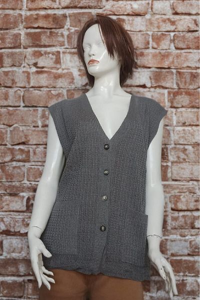 ÇALIKUŞU TRİKO Çalikuşu Fi̇ruze Diamond Pattern Openwork Mother Vest