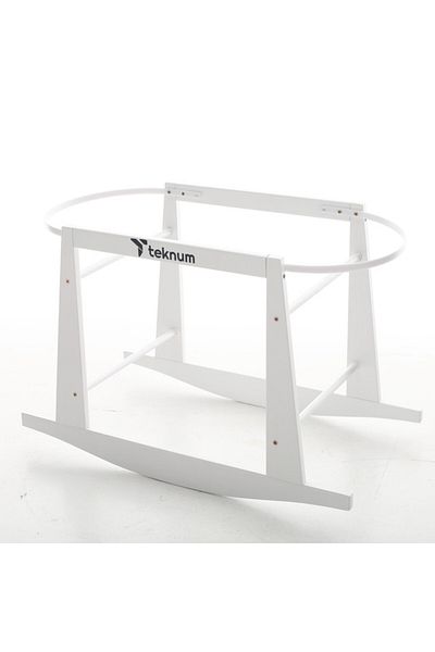 TEKNUM Wicker Pod Moses Basket Rocker Stand - White