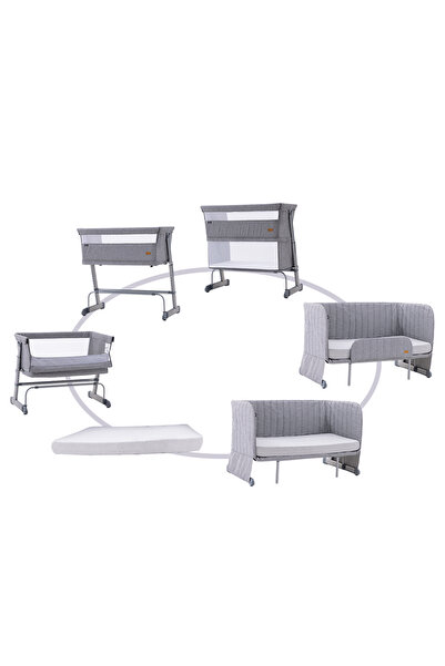 TEKNUM مجموعة توسيع سرير الأطفال والأريكة من 0 إلى 4 سنوات - كل في واحد - رمادي