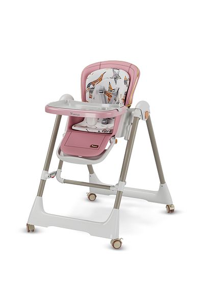 TEKNUM 5-IN-1 Swing with High Chair with Lockable wheels - Pink