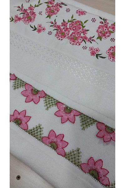 Papatyam Handcrafted Dowry Double Sided Needlepoint Embroidered Towel