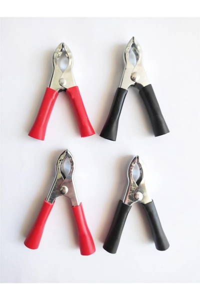 BuharaElektronik Akü Takviye Kablo Maşası 2 Takım Maşa Küçük Boy 7,5 Cm. Kırm...