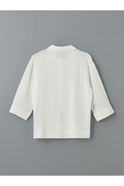 LC Waikiki Lcwaikiki Women's Classic White Loose Fit Textured Shirt