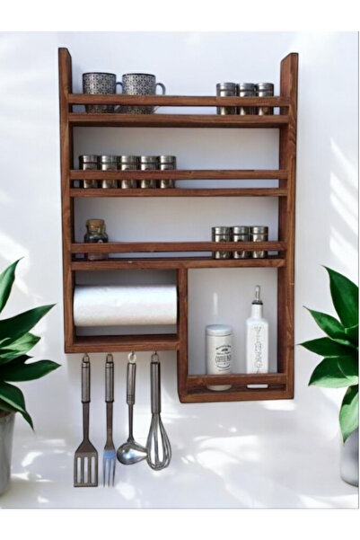 narım Ahşap Terek Raf Doğal Ahşap 40x50x9 cm