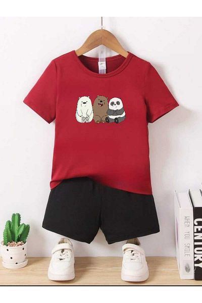 DOCE ELEGANTE Children's Summer Suit with Head Print